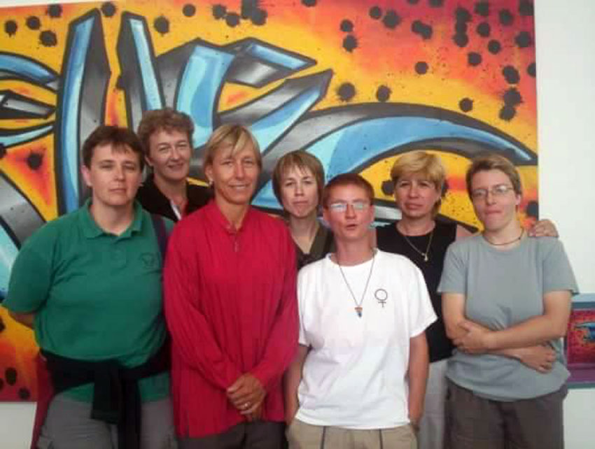 Fototermín s Martinou Navrátilovou v Bratislave na výstave jej umenia, približne rok 2004.