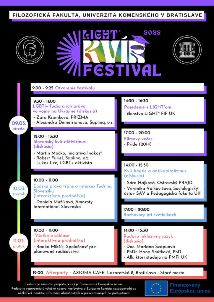 Angažované študentstvo mení Slovensko, LGBTI+ festival prichystali na Filozofickej fakulte UK 