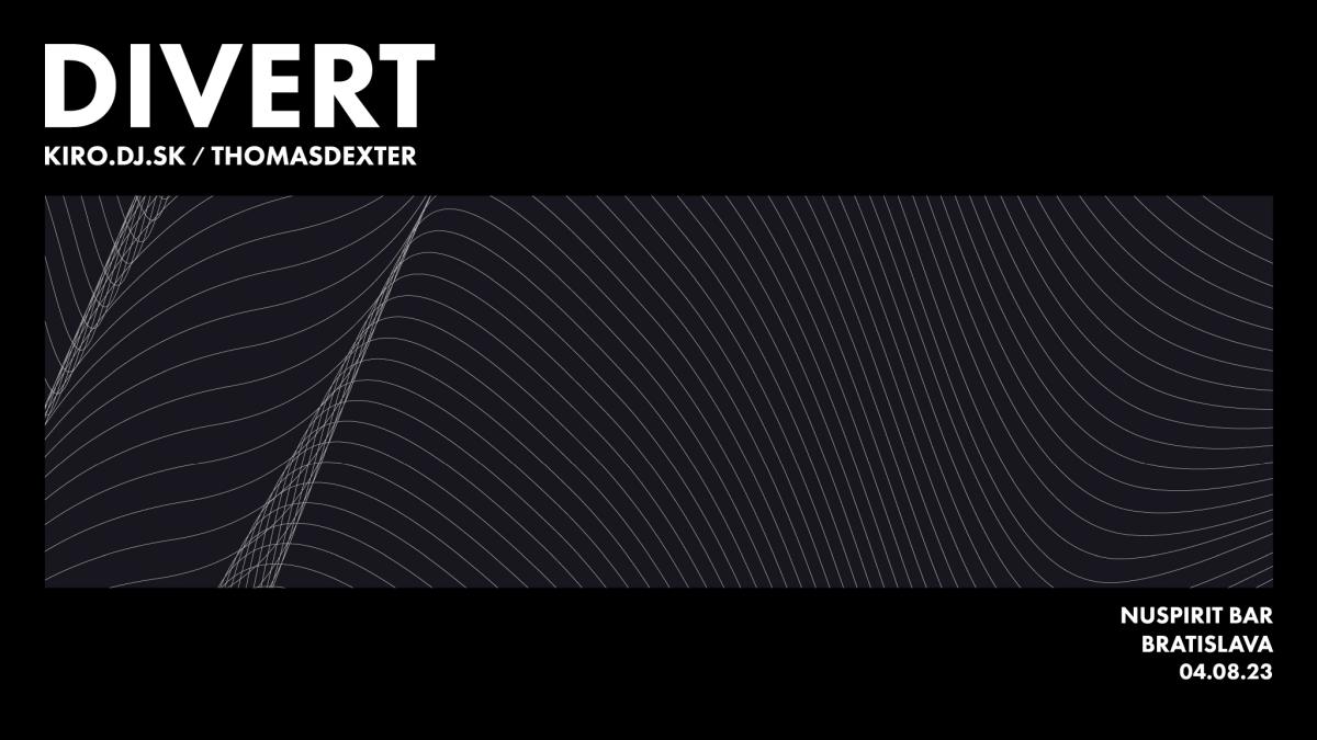 DIVERT is not monotony. It is a precise selection recordings from House Music to Techno and their sub-genres. The sound of the DIVERT brand is heard sporadically. DIVERT carefully chooses the space where he thinks his music makes sense. Your musical horizons will be opened