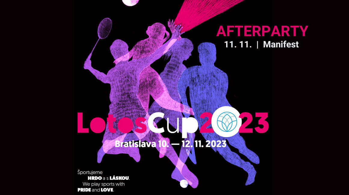 Už dnes o 22:00 sa koná oficiálna afterparty po medzinárodnom LGBTI+ turnaji Lotos Cup Bratislava, na ktorom počas celého dňa súťažili športovci a športovkyne vo volejbale, florbale, bedmintone a behu. Do priateľského klubu Manifest si prídu večer po medaile a zabaviť sa po celom dni na športovisku. O dobrú náladu sa postará DJ Sanchez, ktorý bude hrať pop, disco a oldies hity. Turnaj organizujú Lotosové kvety. Vstupné je 5 eur.